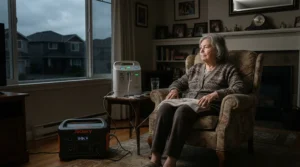 A reliable power station for medical equipment home backup keeping a home oxygen concentrator running during a sudden grid failure.