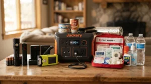 An essential power station for long power outages featured as part of an extended family emergency preparedness plan in Britain.