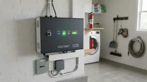 A whole house power station system installed neatly in a utility room for full home off-grid backup
